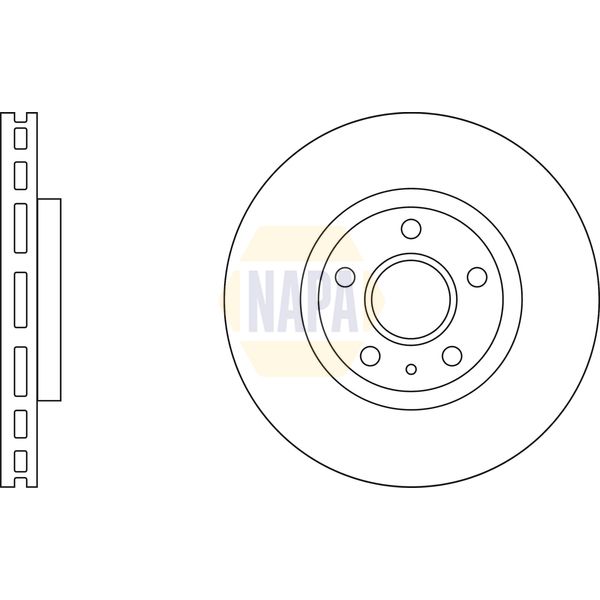 NAPA NBD5132 2x Brake Discs Pair Vented