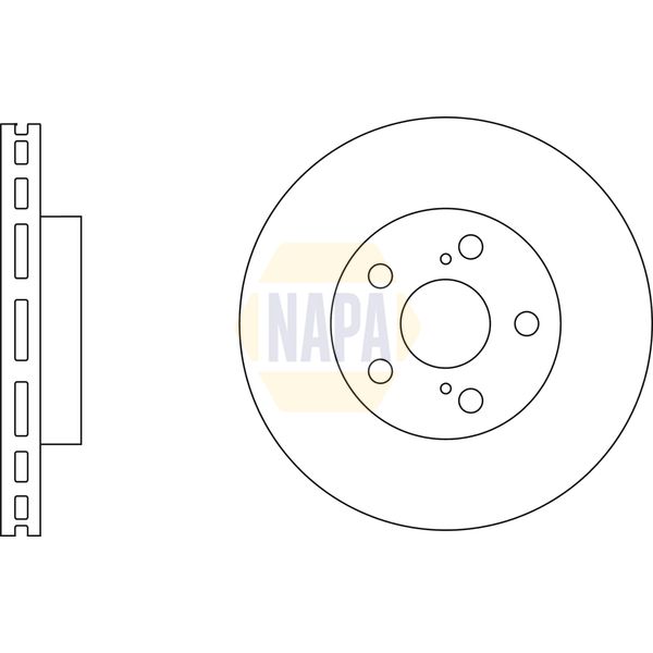 NAPA NBD5136 2x Brake Discs Pair Vented