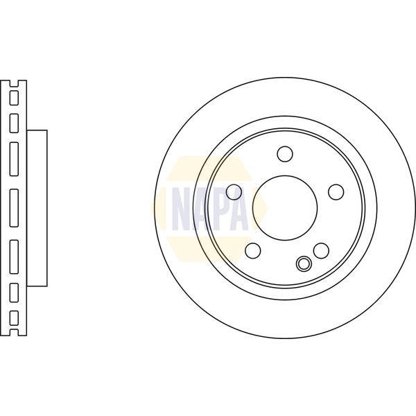 NAPA NBD5145 2x Brake Discs Pair Vented