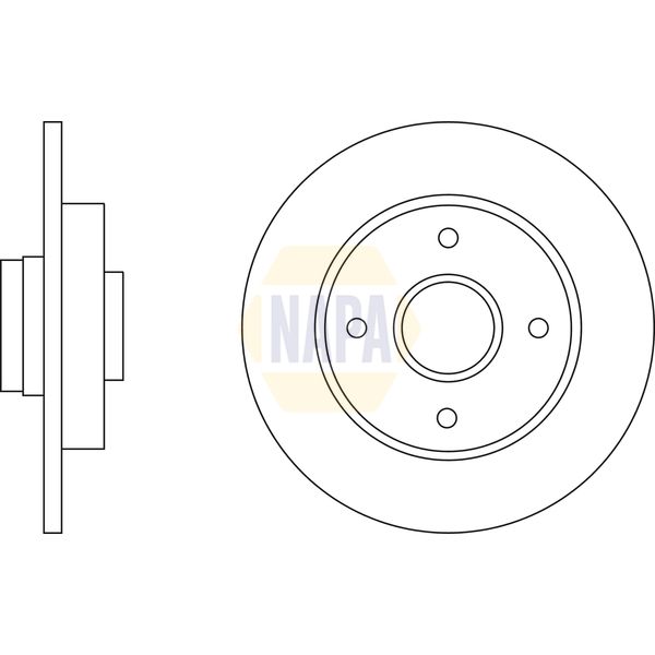 NAPA NBD5180 2x Brake Discs Pair Solid