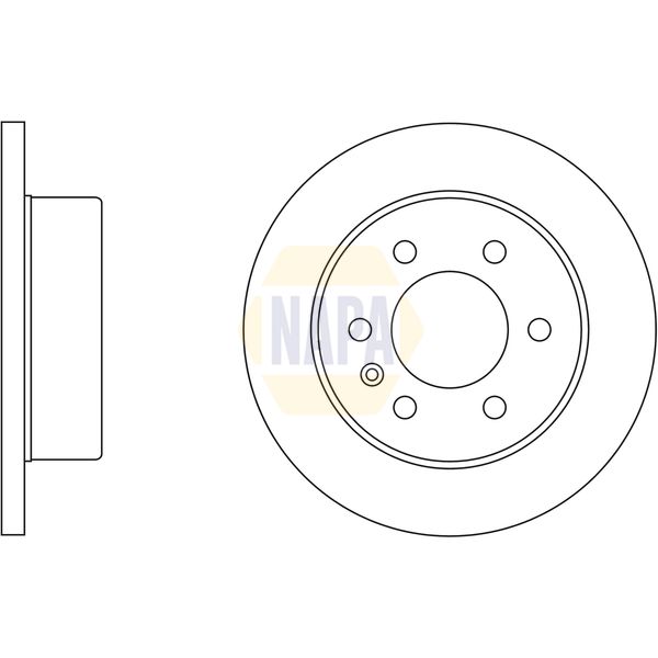 NAPA NBD5976 2x Brake Discs Pair Solid