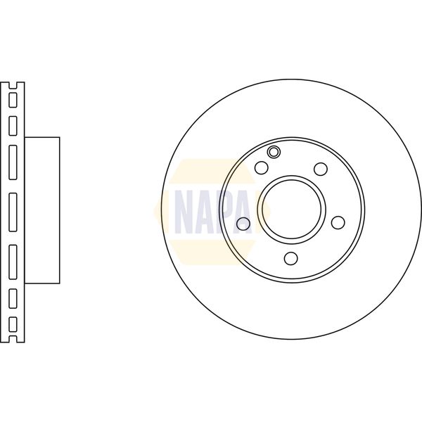NAPA NBD5202 2x Brake Discs Pair Vented