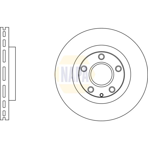 NAPA NBD5210 2x Brake Discs Pair Vented