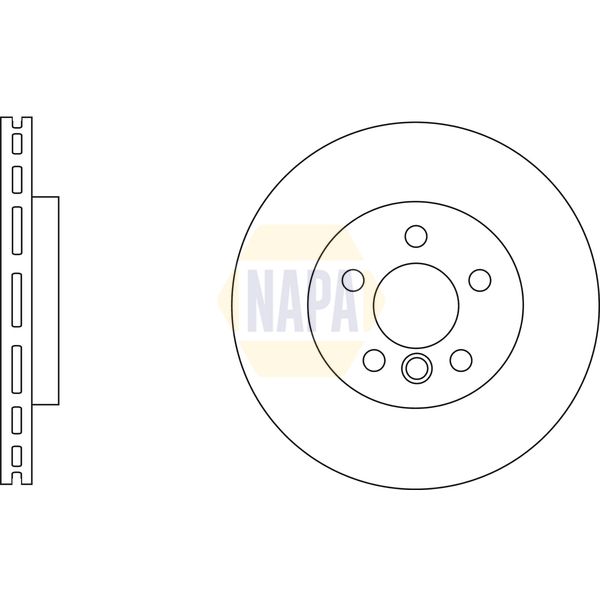 NAPA NBD5229 2x Brake Discs Pair Vented