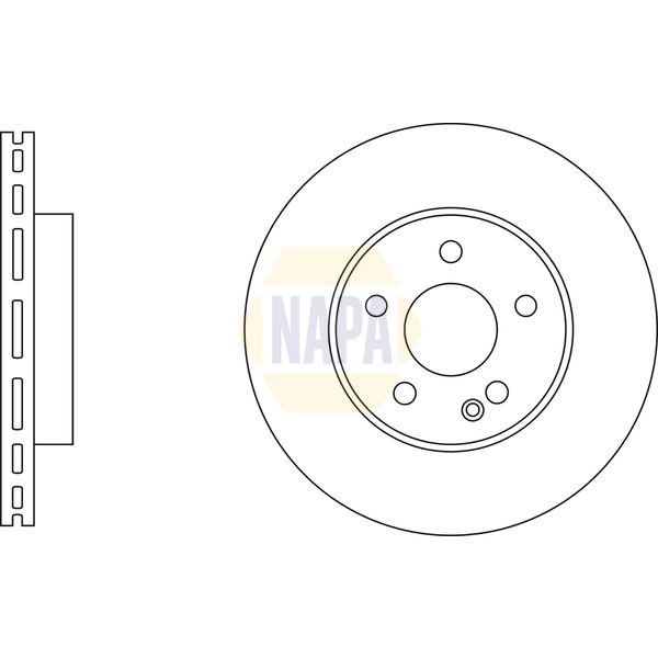 NAPA NBD5236 2x Brake Discs Pair Vented