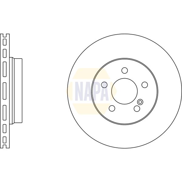 NAPA NBD5281 2x Brake Discs Pair Vented