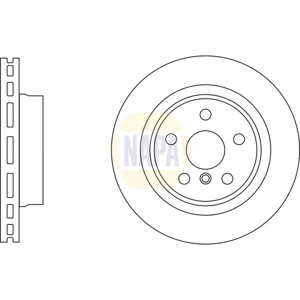 NAPA NBD5337 2x Brake Discs Pair Vented