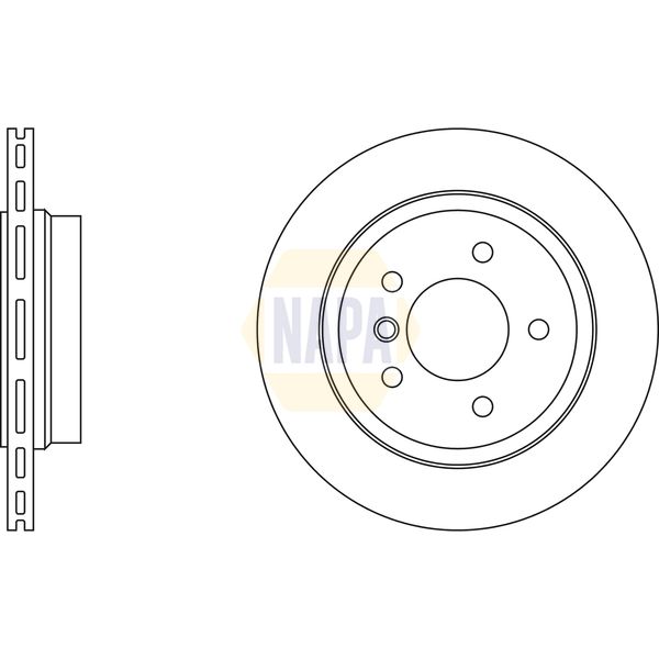 NAPA NBD5381 2x Brake Discs Pair Vented