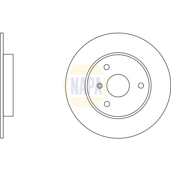 NAPA NBD5412 2x Brake Discs Pair Solid