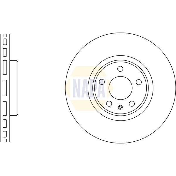 NAPA NBD5467 2x Brake Discs Pair Vented