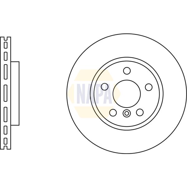 NAPA NBD5541 2x Brake Discs Pair Vented