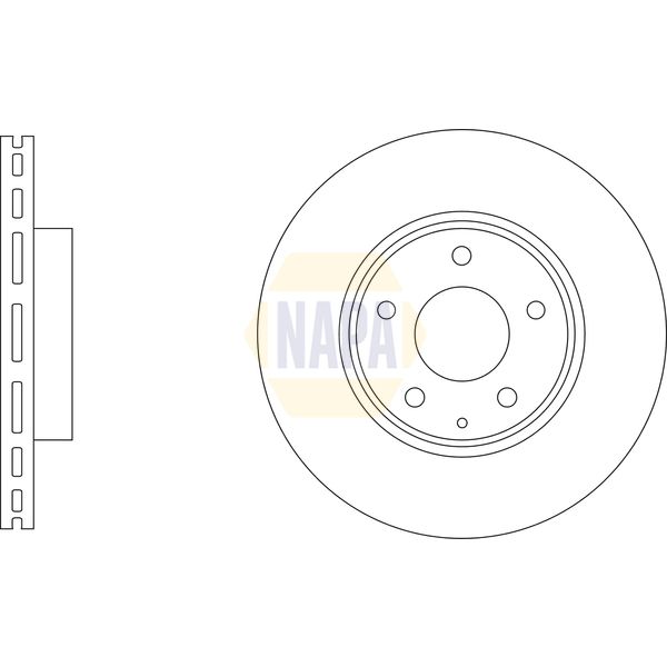 NAPA NBD5556 2x Brake Discs Pair Vented