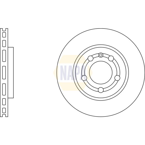 NAPA NBD5605 2x Brake Discs Pair Vented