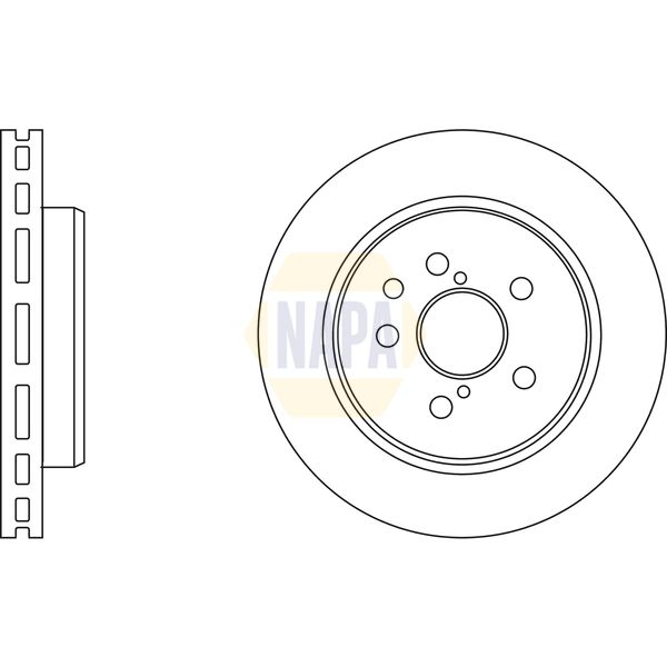 NAPA NBD5616 2x Brake Discs Pair Vented