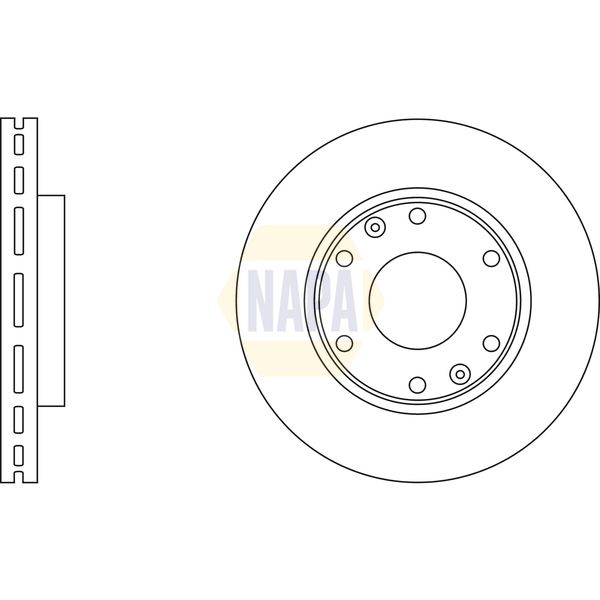 NAPA NBD5634 2x Brake Discs Pair Vented
