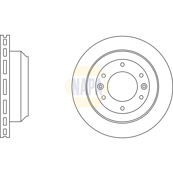 NAPA NBD5635 2x Brake Discs Pair Vented