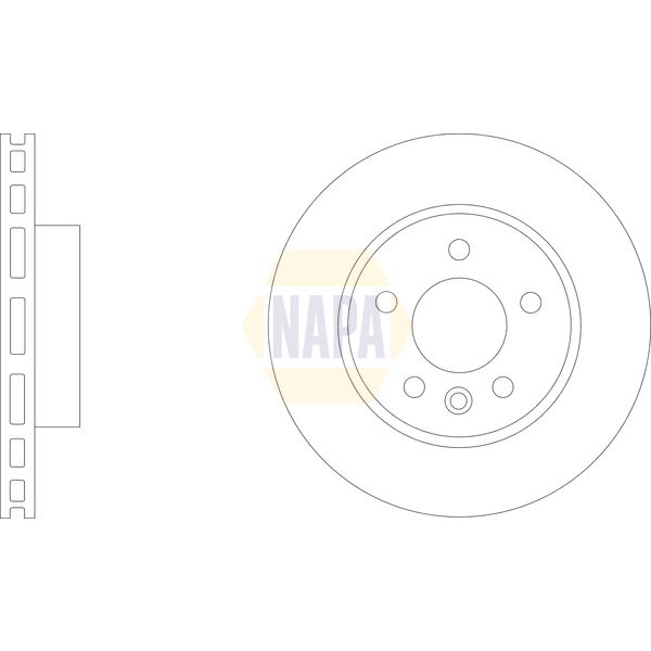 NAPA NBD5693 2x Brake Discs Pair Vented