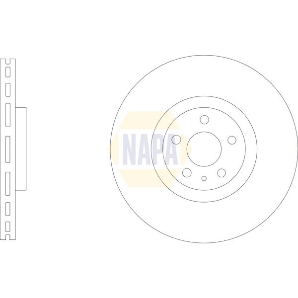 NAPA NBD5695 2x Brake Discs Pair Vented