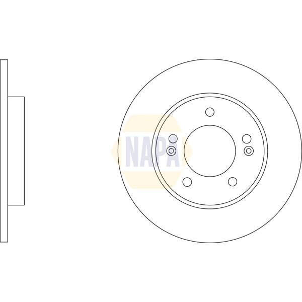 NAPA NBD5700 2x Brake Discs Pair Solid