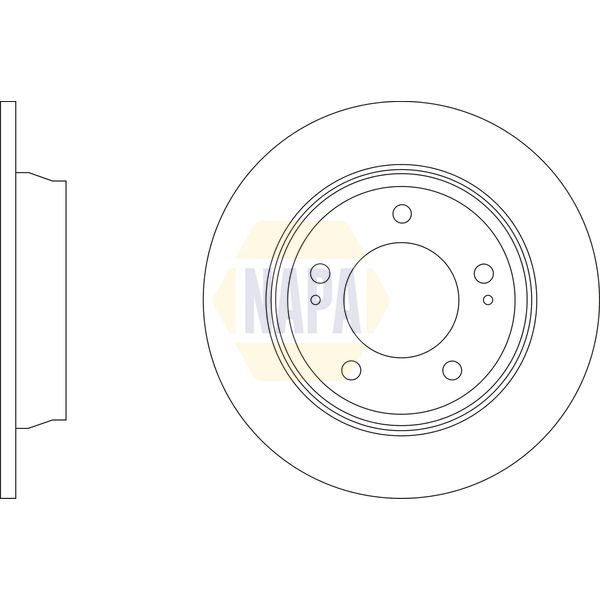 NAPA NBD5702 2x Brake Discs Pair Solid