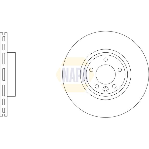 NAPA NBD5712 2x Brake Discs Pair Vented