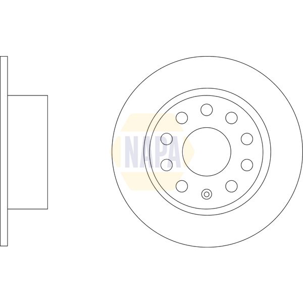NAPA NBD5713 2x Brake Discs Pair Solid