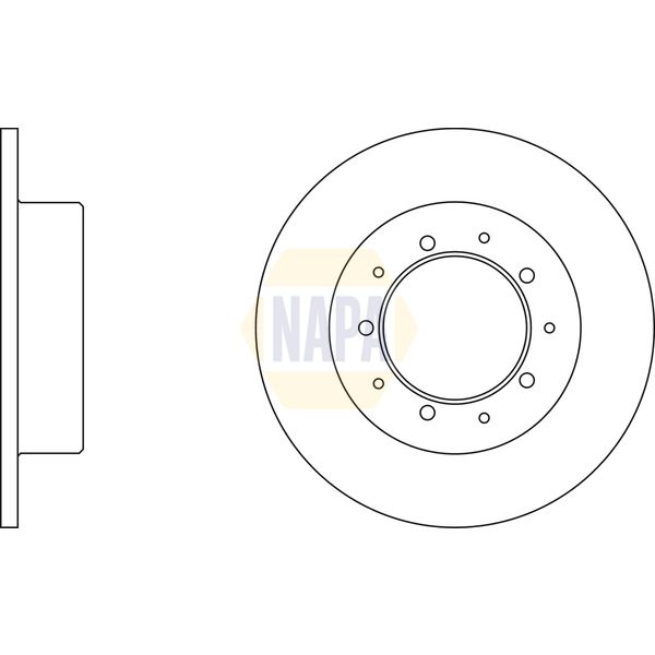 NAPA NBD5720 2x Brake Discs Pair Solid