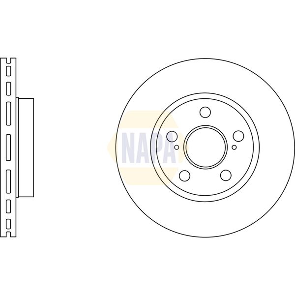 NAPA NBD5737 2x Brake Discs Pair Vented