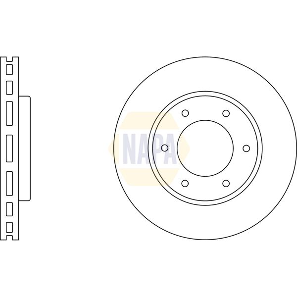 NAPA NBD5748 2x Brake Discs Pair Vented