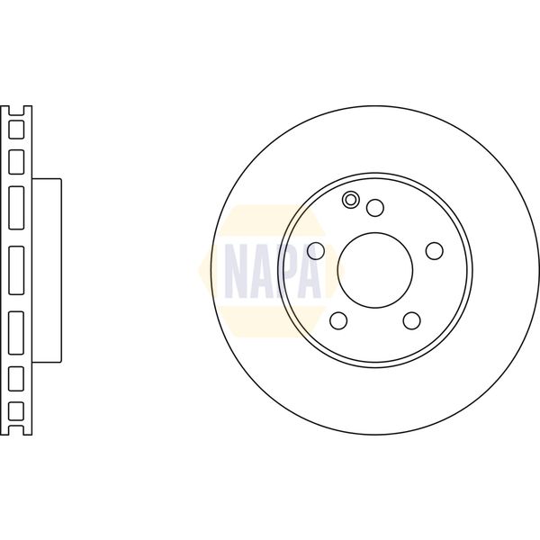 NAPA NBD5753 2x Brake Discs Pair Vented