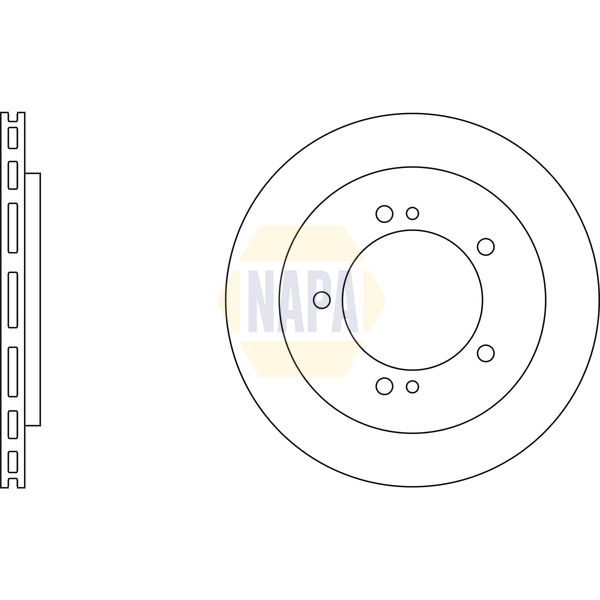 NAPA NBD5759 2x Brake Discs Pair Vented