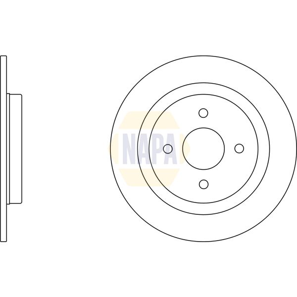 NAPA NBD5762 2x Brake Discs Pair Solid