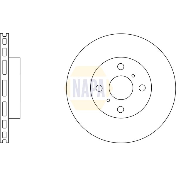 NAPA NBD5788 2x Brake Discs Pair Vented