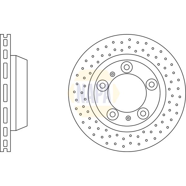 NAPA NBD5794 2x Brake Discs Pair Vented
