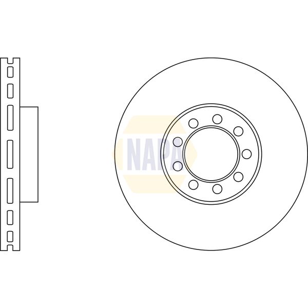 NAPA NBD5810 2x Brake Discs Pair Vented