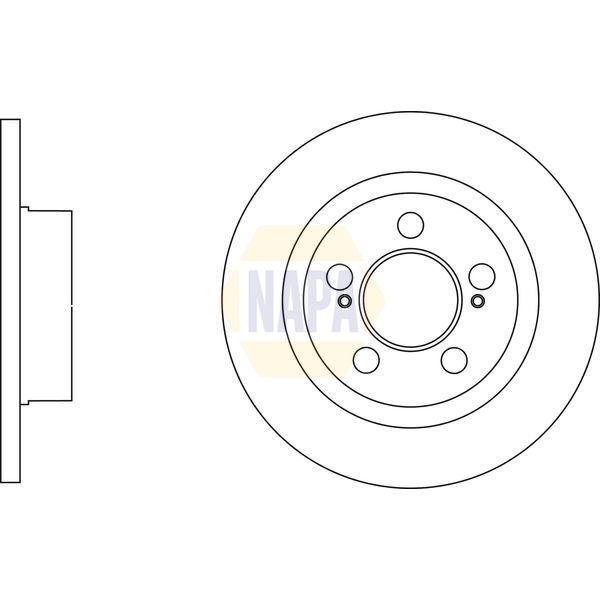 NAPA NBD5833 2x Brake Discs Pair Solid