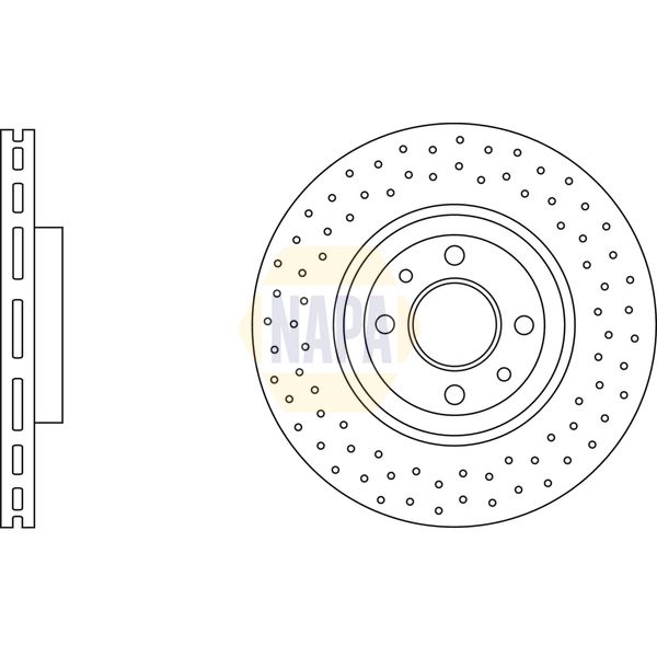 NAPA NBD5847 2x Brake Discs Pair Vented