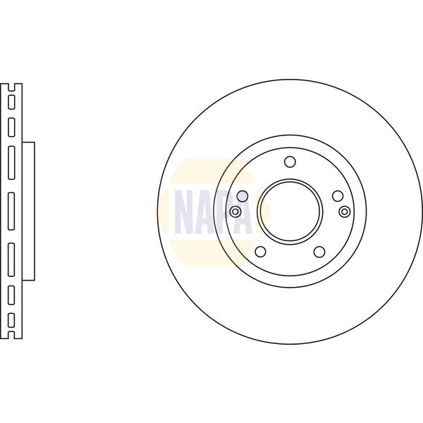 NAPA NBD5854 2x Brake Discs Pair Vented