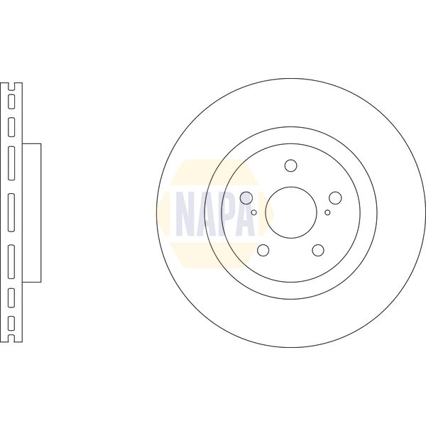 NAPA NBD5876 2x Brake Discs Pair Vented