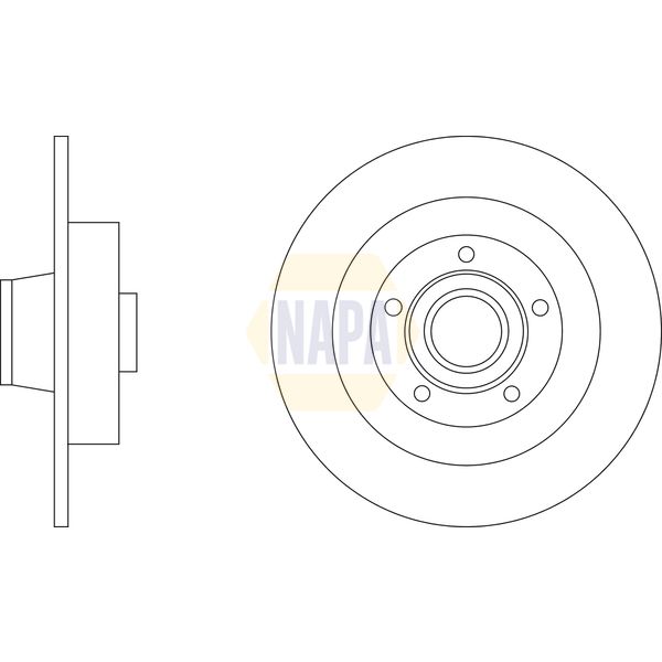 NAPA NBD5879 2x Brake Discs Pair Solid