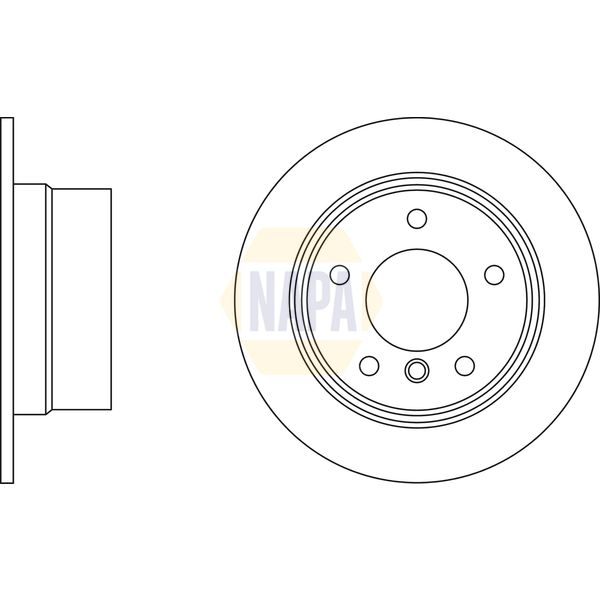 NAPA NBD5880 2x Brake Discs Pair Solid