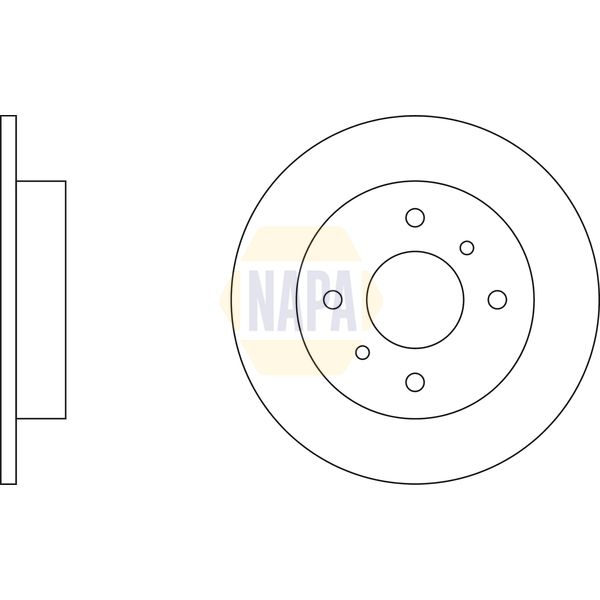 NAPA NBD5883 2x Brake Discs Pair Solid
