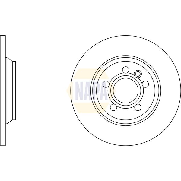 NAPA NBD5884 2x Brake Discs Pair Solid