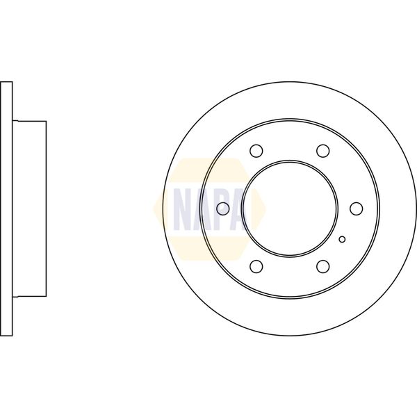 NAPA NBD5888 2x Brake Discs Pair Solid