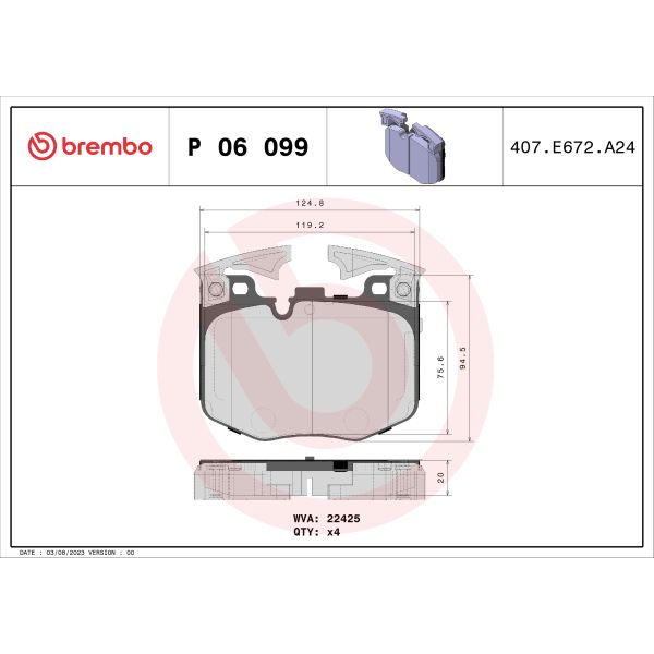 Brembo P06099 Brake Pads Set