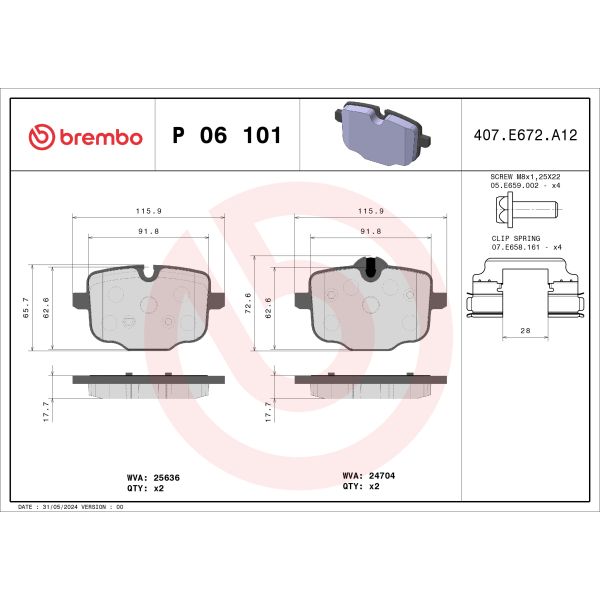 Brembo P06101 Brake Pads Set
