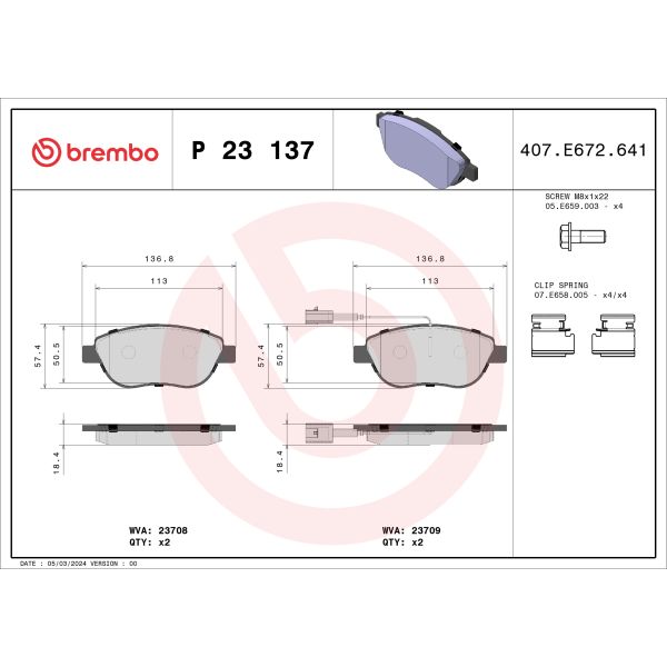 Brembo P23137 Brake Pads Set