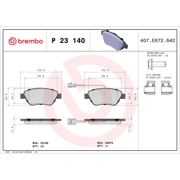 Brembo P23140 Brake Pads Set
