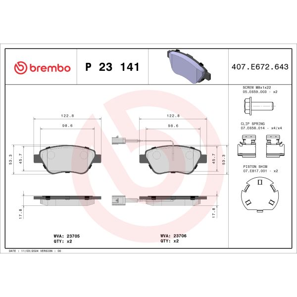 Brembo P23141 Brake Pads Set
