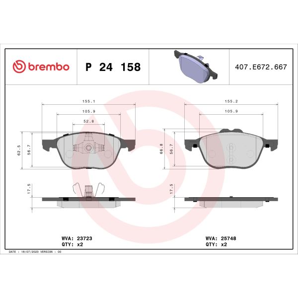 Brembo P24158 Brake Pads Set